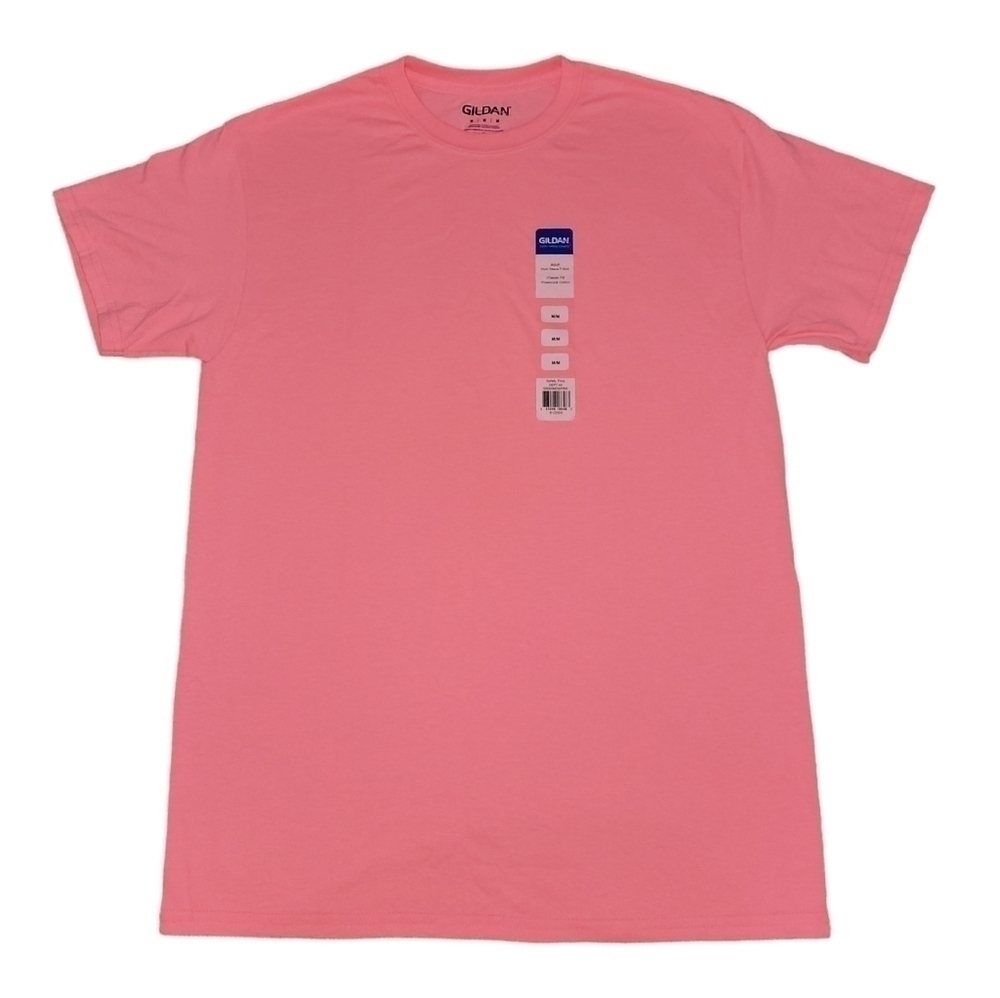 5/$25 Gildan size medium New with tags pink classic fit short sleeve tee shirt